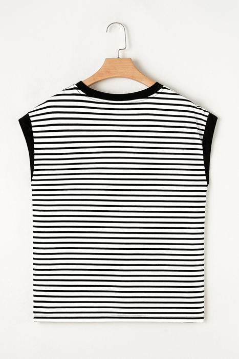 Marie Stripe Chest Pocket Tank Top