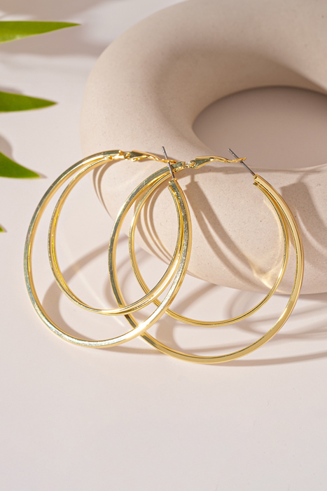Marigold Plated Double Hoop Earrings