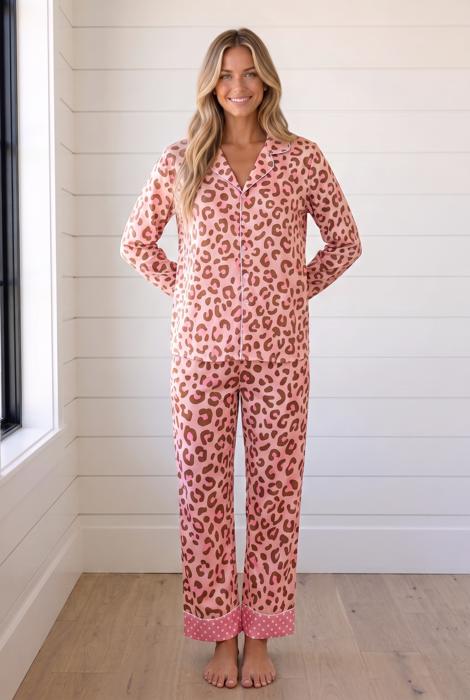 Marina Dot Trim Lapel PJ Set