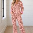 Pink Large Marina Dot Trim Lapel PJ Set