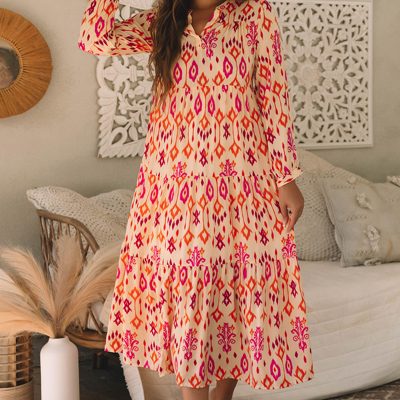 Marjorie Geometric Printed Maxi Dress