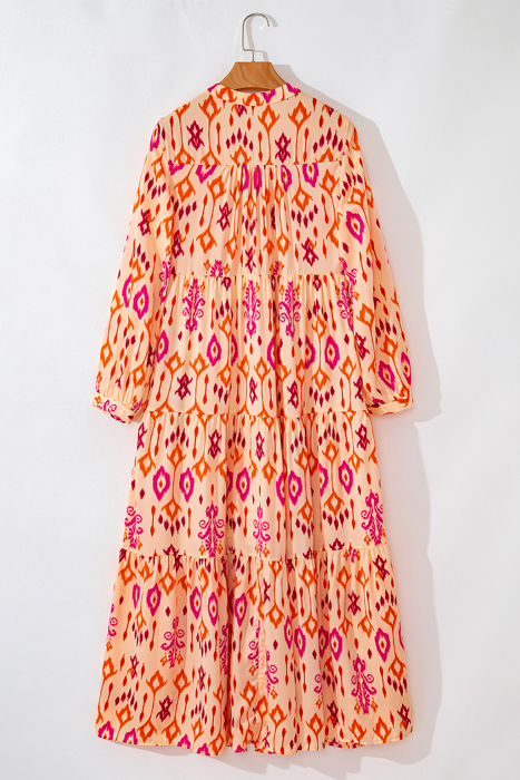 Marjorie Geometric Printed Maxi Dress