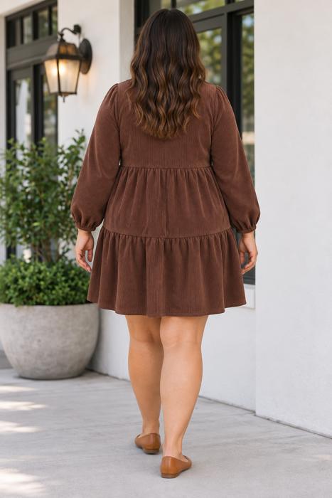Marleie Long Sleeve Mini PLUS Dress