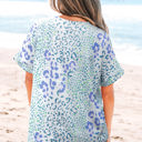  Marleigh Leopard Print V Neck Short Sleeve Blouse