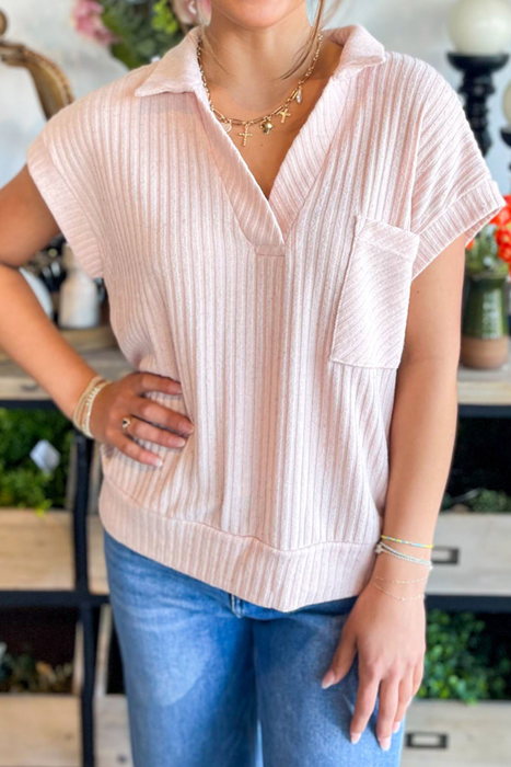 Marley Light Collared Ribbed Tee