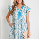  Marlowe Flutter Sleeve Mini Dress