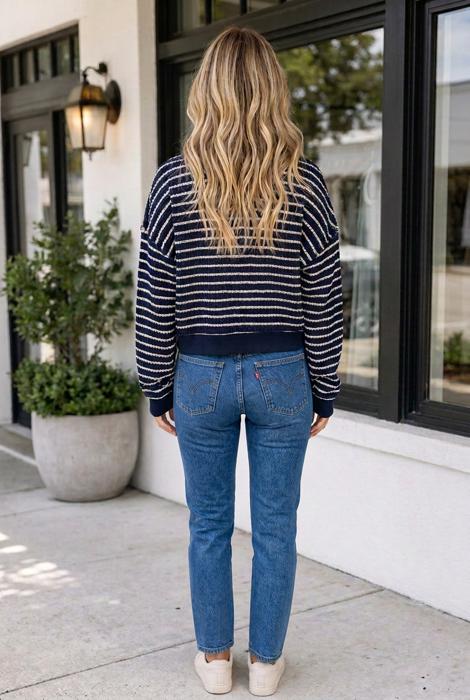 Martha Half Zip Collared Long Sleeve Top