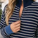  Martha Half Zip Collared Long Sleeve Top