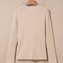  Martha Ribbed Knit Cowl Long Sleeve Top