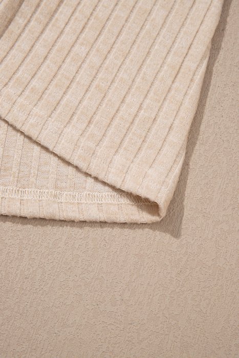 Martha Ribbed Knit Cowl Long Sleeve Top