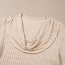  Martha Ribbed Knit Cowl Long Sleeve Top