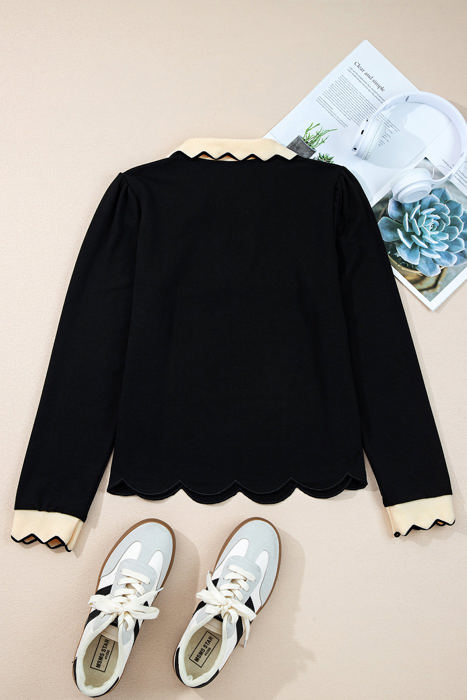 Maryam Collared Top Long Sleeve Top