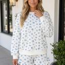Sky Blue Matilda Floral Print Long Sleeve Set