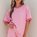 Pink Stripe Large Matilda Trim Short Sleeve Set