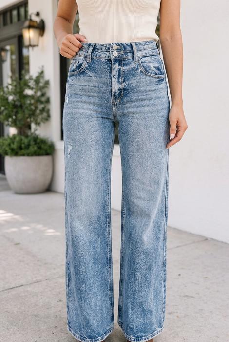 Maya Wash Detail Flare Jeans