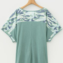  Mazie Mist Ribbed Patchwork PLUS Tee