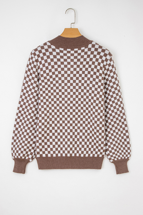 Mckinley Trim Checkerboard Knit Sweater