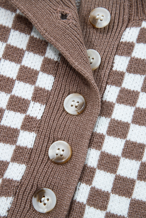Mckinley Trim Checkerboard Knit Sweater