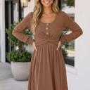 Chestnut XL Megan Long Sleeve Mini Dress