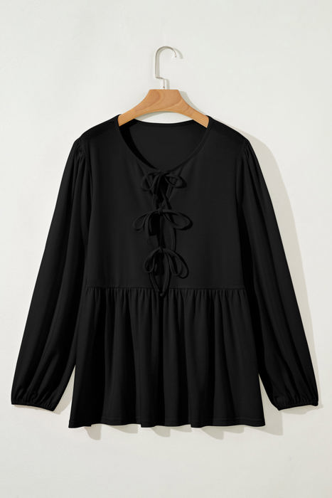 Meilani Sleeve Peplum Blouse Long Sleeve PLUS Top