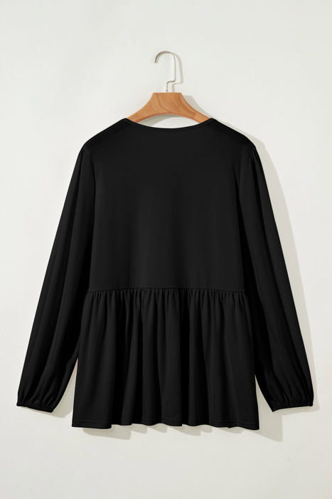 Meilani Sleeve Peplum Blouse Long Sleeve PLUS Top