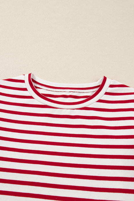 Meilani Stripe Ruffle Trim Long Sleeve Top
