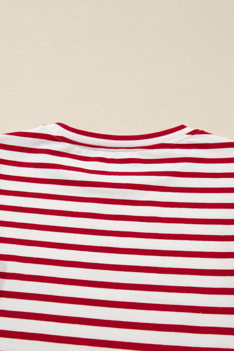 Meilani Stripe Ruffle Trim Long Sleeve Top