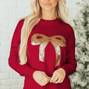 Fiery Red Small Melanie Graphic Christmas Holiday Sweater