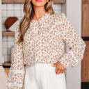  Melanie Lace Floral Puff Sleeve Top