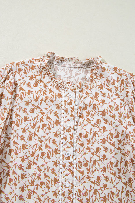 Melanie Lace Floral Puff Sleeve Top