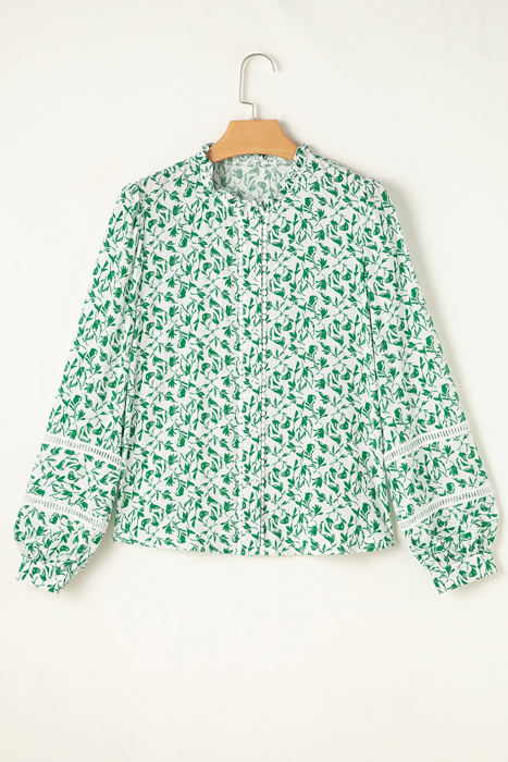 Melanie Lace Floral Puff Sleeve Top