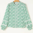 Green Printed Small Melanie Lace Floral Puff Sleeve Top