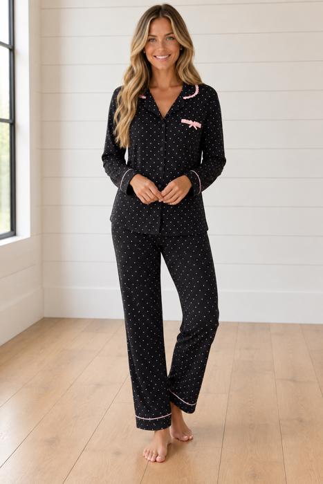 Melanie Pajama Pant Set Long Sleeve Top