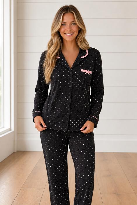 Melanie Pajama Pant Set Long Sleeve Top
