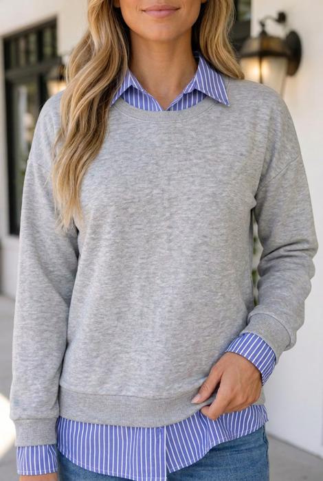 Melanie Patchwork Casual Loose Sweatshirt