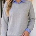  Melanie Patchwork Casual Loose Sweatshirt