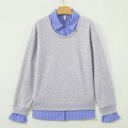  Melanie Patchwork Casual Loose Sweatshirt