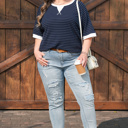  Melany Trim Ribbed T PLUS Shirt