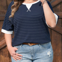  Melany Trim Ribbed T PLUS Shirt