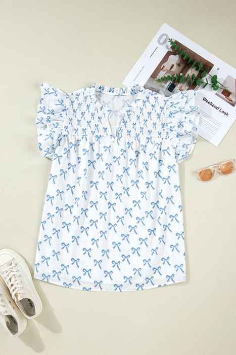 Melody Short Sleeve Bow PLUS Top