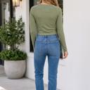  Mena Guacamole Paneling Long Sleeve Top