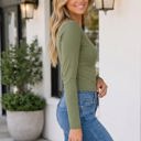  Mena Guacamole Paneling Long Sleeve Top