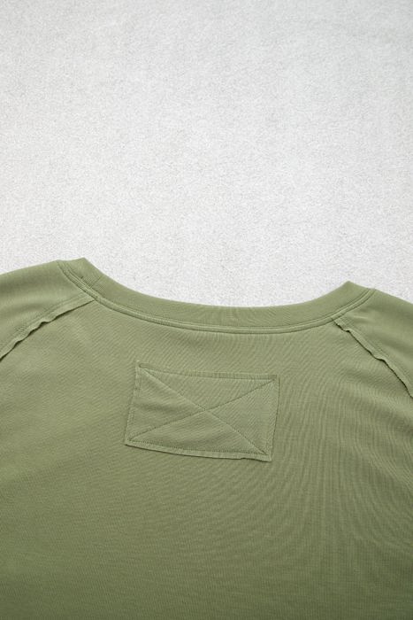 Mena Guacamole Paneling Long Sleeve Top