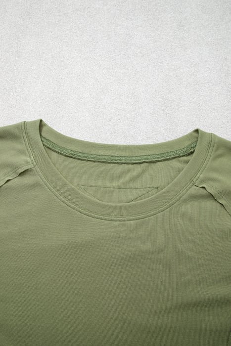 Mena Guacamole Paneling Long Sleeve Top