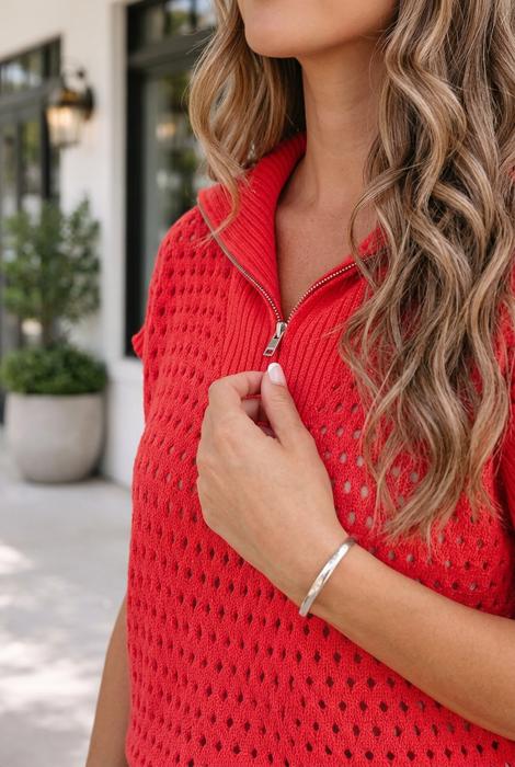Mercy Zipper Collar Knitwear Top
