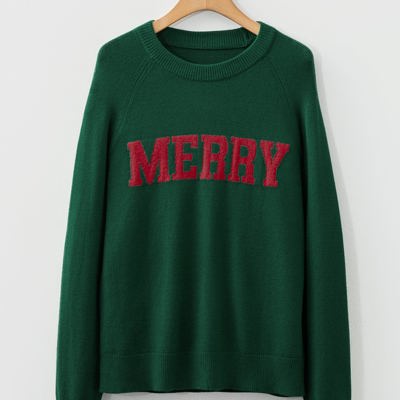 Merry Christmas Raglan Sleeve Sweater
