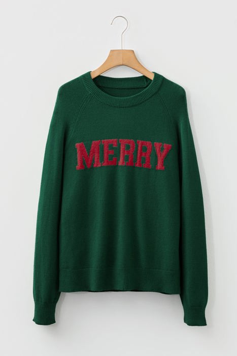 Merry Christmas Raglan Sleeve Sweater