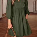  Michelle Pleated Corduroy Mini Dress