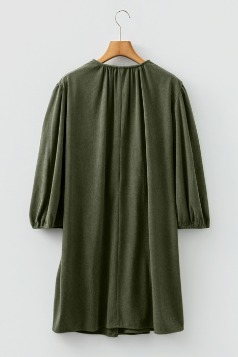 Michelle Pleated Corduroy Mini Dress