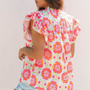  Mikaela Ric-rac Trim Split Neck Loose Blouse